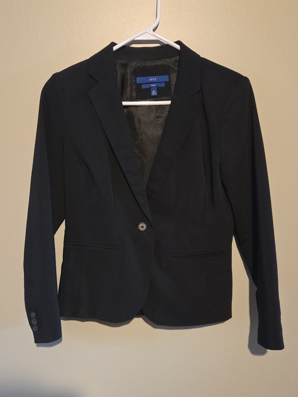 Apt. 9 Women's Black Single-Button Tailored Blazer